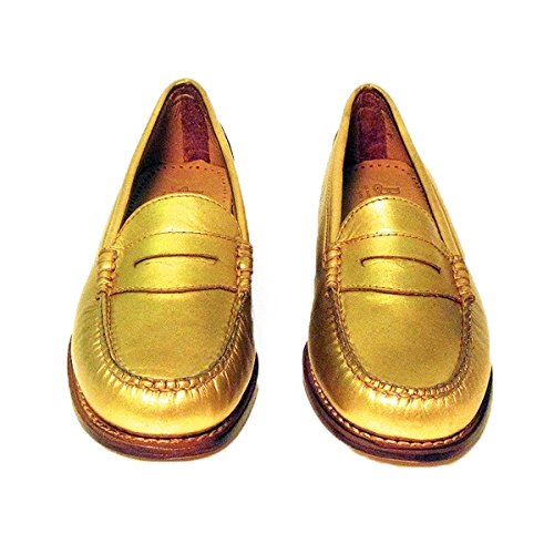 G.H. Bass & Co. Women's Wayfarer-L Flat,Gold,8.5 M US