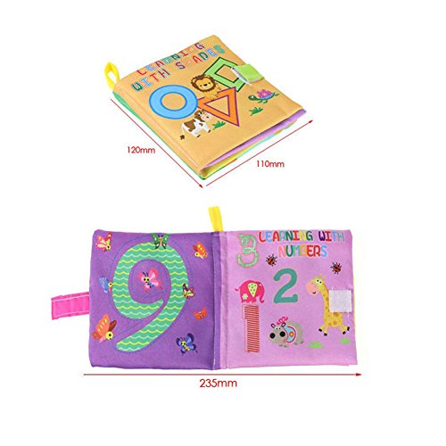 image for ROMIRUS 4 Packs Soft Books for Babies,Non-toxic Fabric Activity Crinkl