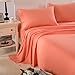 Honeymoon 1800 Brushed Microfiber Embroidered Bed Sheet Set, Ultra Soft, Twin - Coral