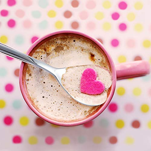 HISSF Heart Shaped Spoons, 18/10 Stainless Steel Spoon Set, Dessert Spoon, Ice Cream Spoons, Stirring Spoon for Tea, Cocktail, Sugar, Ice Cream, Christmas Cute Valentine's Day gift,Set of 4-6.7 Inches - Thumbnail 4