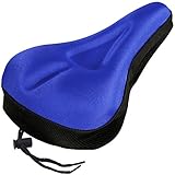 Zacro Gel Bike Seat, Extra Soft Bicycle Seat, Saddle Cushion with Black Water and Dust Resistant Cover, Blue