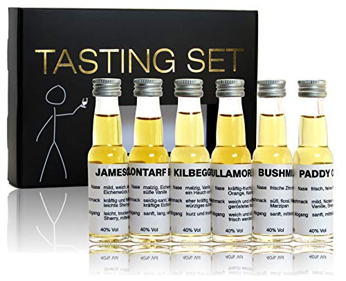 Whiskey Einsteiger Tasting Set Whiskey aus Irland inklusive mundgeblasenes Tasting-Glas