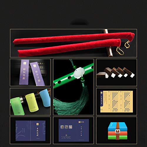 Zyj Refined Beginner Bitter Bamboo Flute Men and Women Green Jade Flute F T Adjustable Adult Student Flute (Size : G Tone)