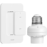TREEWELL Remote Control Light Bulb Socket, 200FT Range Remote Light Socket | Wireless Wall Mounted Light Switch for Pull Chain Light Fixture, E26 E27 Lamp Socket, No Wiring Needed, FCC Listed