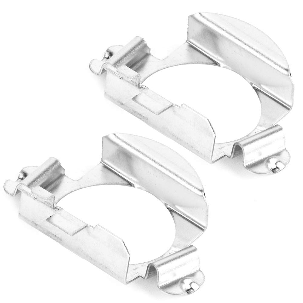 Keenso 2 pcs H7 LED Headlight Adapter Holder, H7 LED Bulbs Adapter Retainer Holder Silver for s Ben z For d Headlight cover h7 led adapter