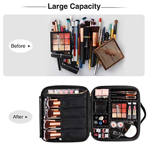 Travel Makeup Case,Chomeiu- Professional Cosmetic Makeup Bag Organizer,Accessories Case, Tools Case (Small, BLACK) - Image 4