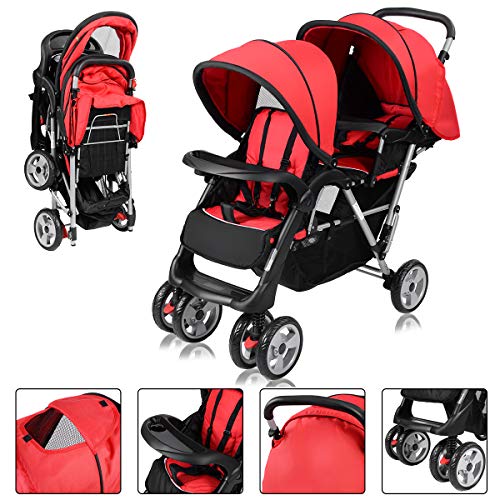 1 Costzon+Double+Stroller+Pushchair+Convenience