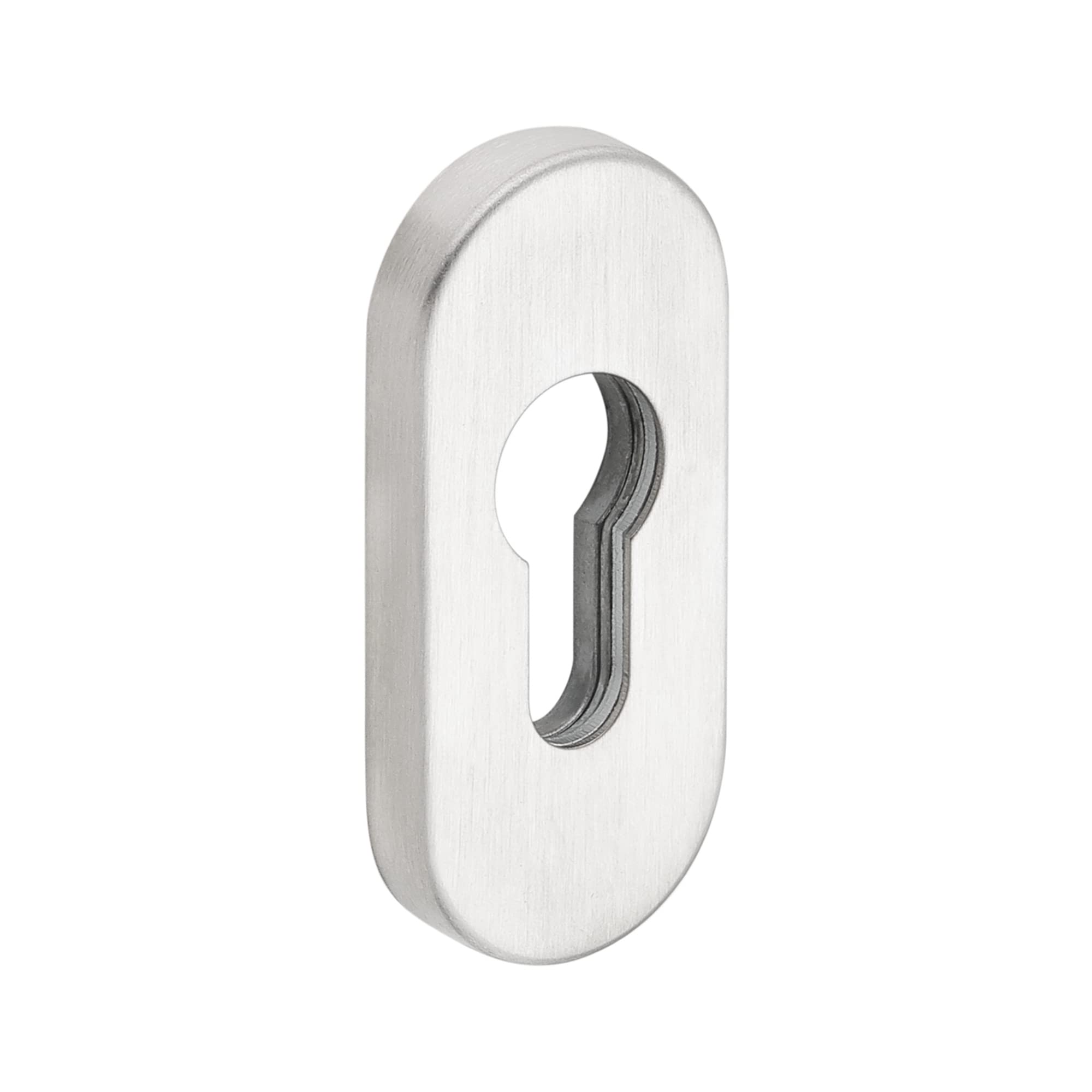 Oval Protection Escutcheon Keyhole Cover Matt Stainless Steel – Height: 8 mm