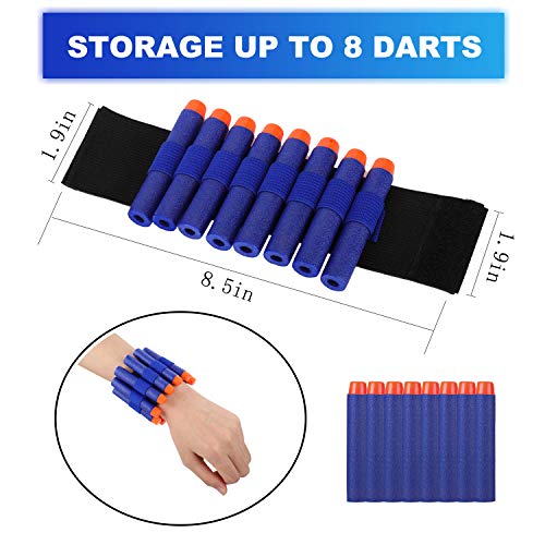 Auney 200-Dart Refill Pack for Nerf N-Strike Elite Dart for N Strike Elite Series Guns Darts Gun Refill Bullets Including 100pcs Blue Darts and 100 Red Darts Blasters Kid Toy with Wrist Band - Thumbnail 2