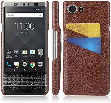 Bixshell Ultra thin Crocodile skin PU Leather Case Cover Shell wallet case Compatible for Blackberry Keyone(Blackberry Mercury,DTEK70 (Brown)