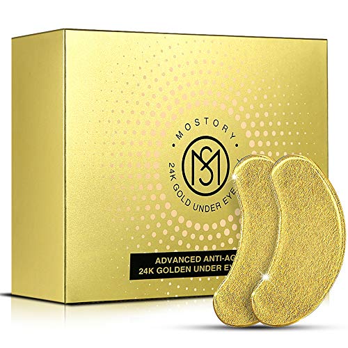 24K Gold Under Eye Mask Eye Patches Treatment for Puffy Eyes Pure