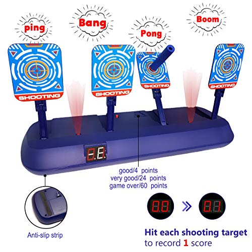 Nerf Gun Targets,Electronic Scoring Auto Reset Shooting Digital Target for Nerf Guns Toys , Ideal Christmas Gift Toy for Kids, Teens, Boys & Girls(2019 Update Version)