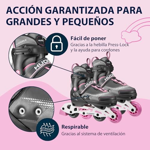 Patines de Ruedas MIA Magnolia - Patines para niños/Adolescentes y Adultos - Tallas 37-40 - Ajustables en 4 Tallas - cómodos y Elegantes