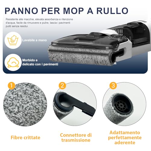 3 Brush Head and 3 Filters Accessories for Tineco Floor One Stretch S6 / S6 Stretch Lite / Switch S6 Stretch/Switch S7 Stretch/ S7 Stretch Steam/ i6 Stretch/ i5 Stretch/ S9 Artist Nass Vacuum Cleaner