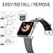 iHillon Bands Compatible Apple Watch 38mm/40mm 42mm/44mm Straps, Elegant Canvas Fabric with Genuine Leather Bands Compatible Apple Watch Series 4, Series 3, Series 2/1, Edition and Sport, Women Men