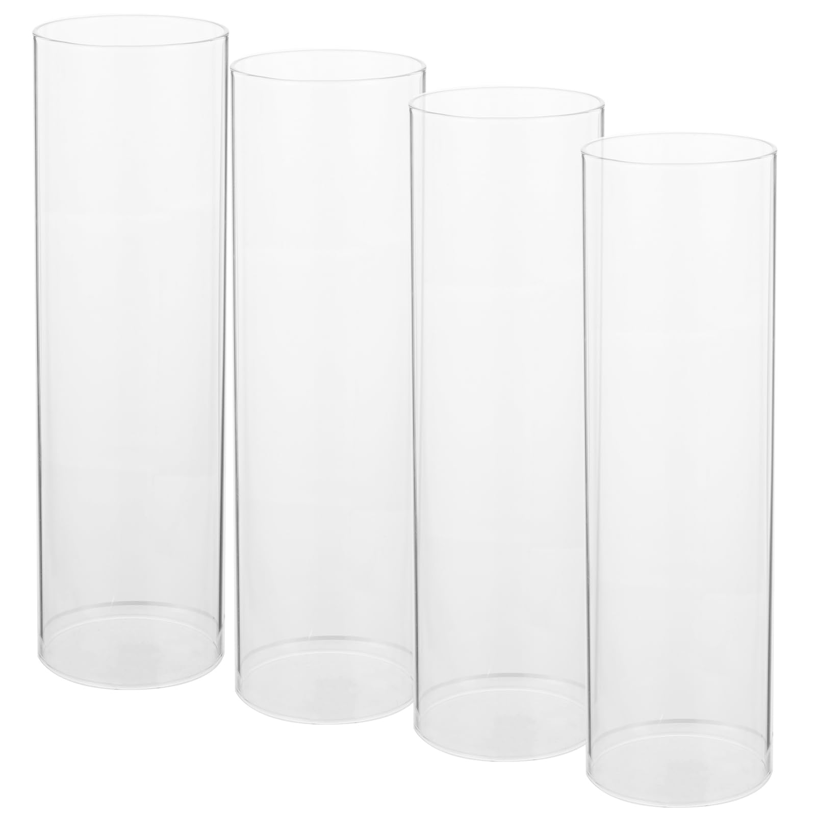 BESPORTBLE 4Pcs Glass Candle Chimney: Tube Hurricane Glass Candle Holder Tubes Open Ended Hurricane, holder Shade, Open Flame Chimney Cover