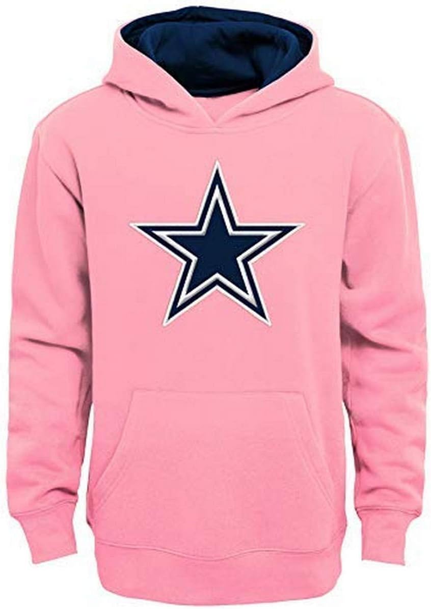 Dallas Cowboys NFL Prime Youth Girls Fleece Pullover Hoodie, Pink, XL Sports