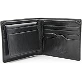 Tony Perotti Men's Italian Leather Slim Bifold Wallet With ID Window Holder, Card Holders, Cash & Receipt Pockets