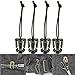 Sweetfun Tactical Gear Clip Molle Web Dominators for Outdoor Hydration Tube Backpack Straps Management Set of 4 Black