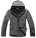 TACVASEN Men's Military Softshell Tactical Jacket Hooded Fleece Coat Gray