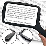 MagniPros Jumbo Size Magnifying Glass Wide Horizontal Lens(3X Magnification)- Shockproof Housing & Scratch Resistant Design W/Large Viewing Area Ideal for Reading Small Prints & Low Vision
