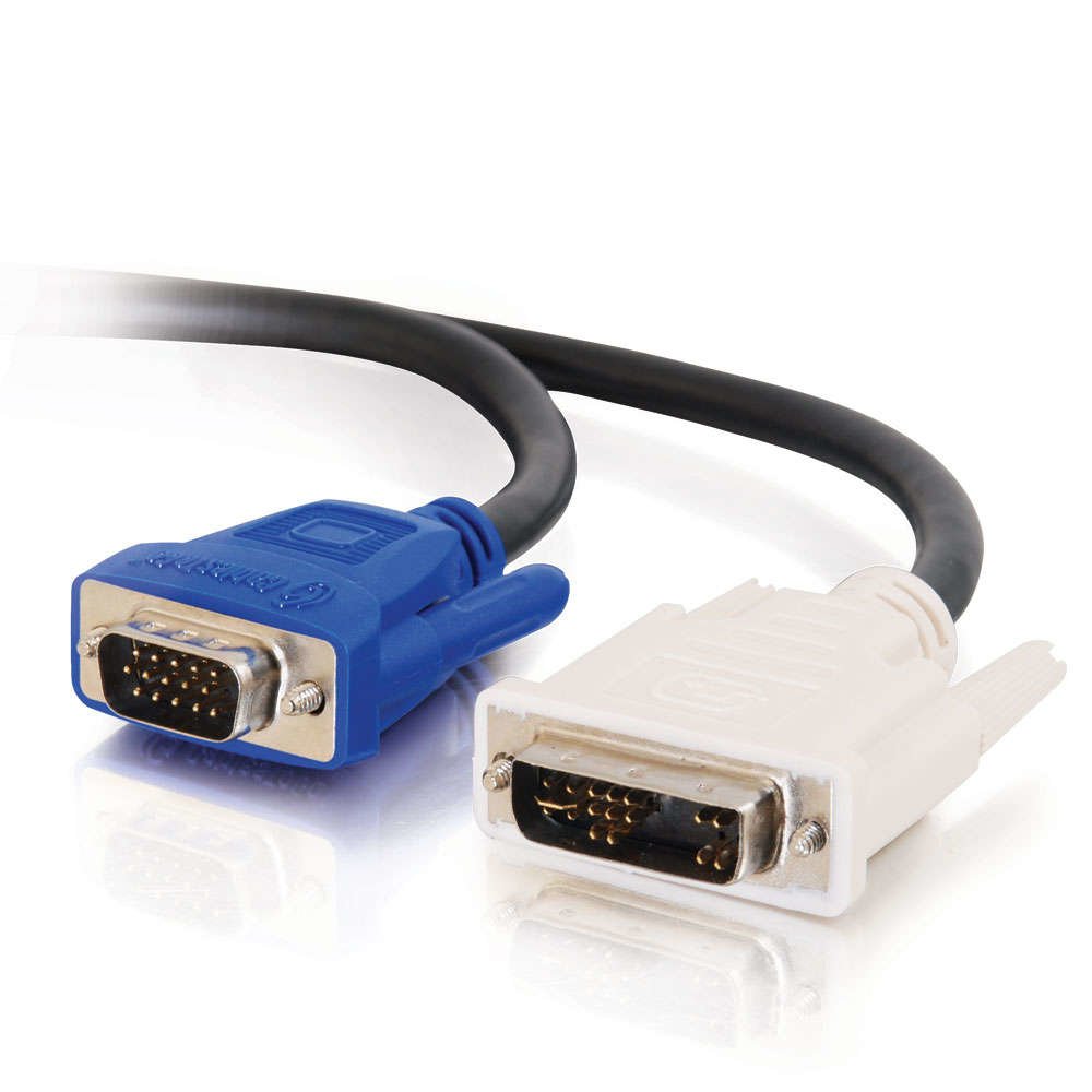 C2G 1M DVI-A Male to HD15 VGA Male Computer Monitor Extension Cable