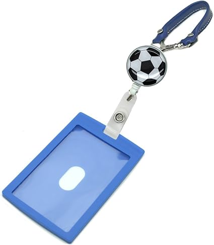 Amazon Co Jp Herbe パスケース Icカード ハードケース ショートストラップ リール付 定期入れ Pp樹脂製 プラスチック 縦型 サッカーボール 青 家電 カメラ