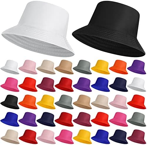 48 Pack Unisex Cotton Bulk Bucket Hats, Wide Brim Sun Hats  display picture 1