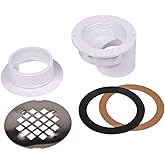 Oatey 2 in. Offset PVC Shower Drain with Stainless Steel Strainer