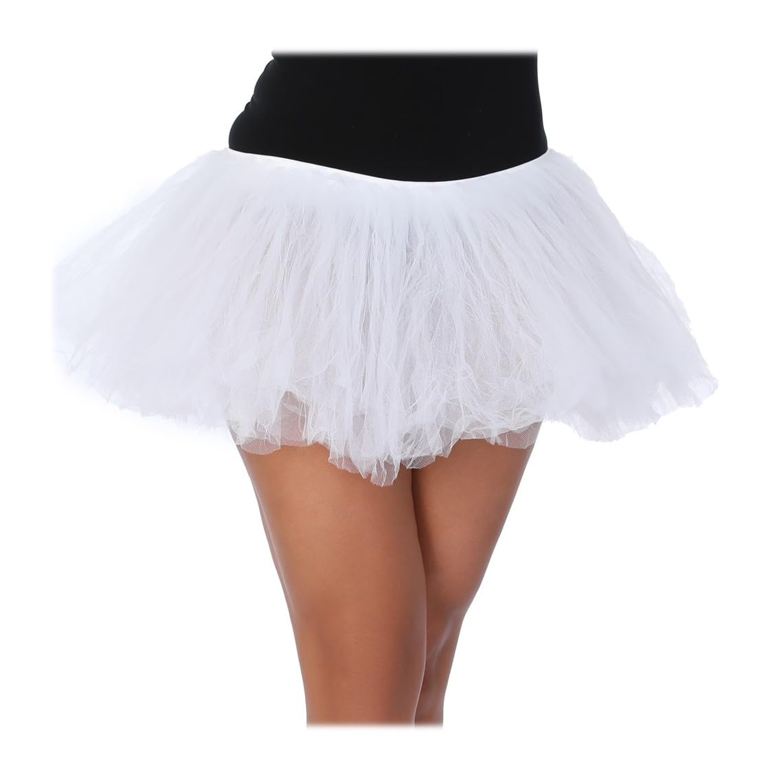 Running Tutu Skirt Fancy Dress 1980s Hen Party Dance Extra Fluffy 5 Layers Plus Size (White)