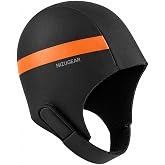 MIZUGEAR Neoprene Swim Cap &ndash; 3mm Thermal Cap for Cold Water Swimming | Thermal neoprene construction, full ear coverage, and adjustable chin strap for open-water swimming and triathlon training.