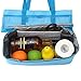 MEJOY Handheld Lunch Bag Insulated Cooler Picnic Bag Mesh Beach Tote Bag Food Drink Storage blue