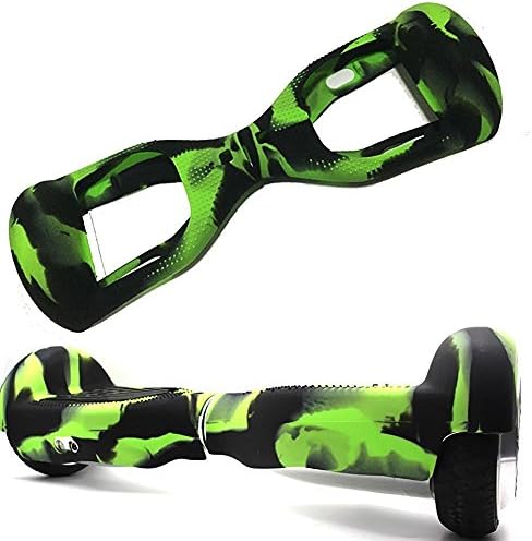 Silicone Cover Case for 6.5 inch 2 Wheels Hover Board Self Balancing Scooter Scratch Protector Case (Black-green)