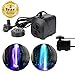 Mini Submersible Water Pump with 12 LED Colorful Light for Indoor Fountain, Pool, Garden, Pond, Fish Tank, Aquarium, Hydroponic (15W 800L / H) by JFQ