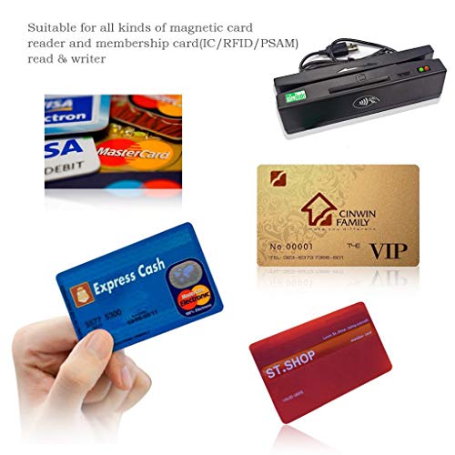 SZTW160 4 in 1 USB Card Reader for Credit Card, Play&Plug Magnetic Card Reader + EMV chip/NFC/PSAM Card Reader Writer only for APDU Command Professional Person