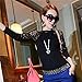 Froomer Women Turtle Neck Lace Long Sleeve Knitted Sweater For Club Party (Asian XXL/US 10-12, Black)