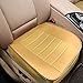 Car Seat Cushion, 1PC Edge Wrapping Car Interior PU Leather Car Seat Cushions Protector Front Car Seat Covers, Single Seat Cushion Cover Pad Mat for Auto Four-door sedan & SUV Driver Seat(Beige)