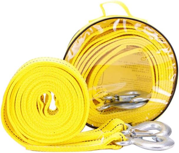 5 Tons/11000lb Capacity 4Meters/13ft Length Auto Car Tow Rope with 2 Safety Hooks Heavy Duty Polyester Towing Strap