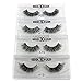 4Box/Lot 3D Real Mink False Eyelashes LASGOOS Siberian Luxurious Fluffy Messy Cross Long 4 Pairs Different Light Weight Fake Eye Lashes Makeup Set (E4set02)
