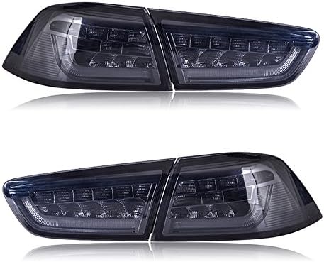 LED Tail Lights For 2008-2015 Mitsubishi Lancer/EVO X Smoked Rear Brake Light Lamps