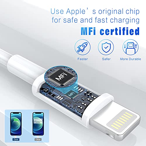 iPhone Charger 3FT, [Apple MFi Certified] Lightning Cable Original 3Pack USB Power Fast Charging Data Sync Transfer Cord Compatible with iPhone 13/12/11 Pro Max/XS MAX/XR/XS/X/8/7/Plus/6S/6/SE/5S（3FT）
