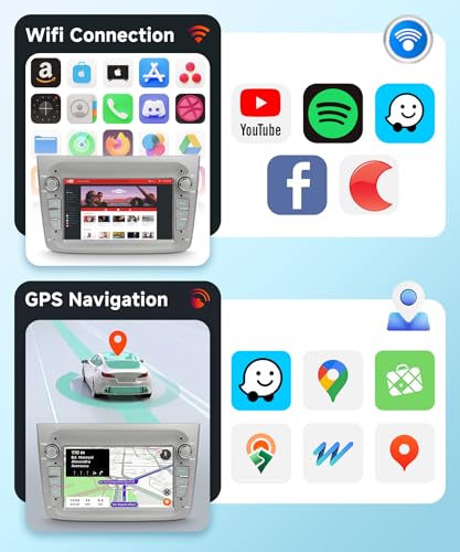 Hodozzy Carplay Car Radio for Alfa Romeo Mito 2008-2016.7 Inch Bluetooth Car Stereo with Android Car/WiFi/GPS/RDS/FM/USB+Reverse Camera