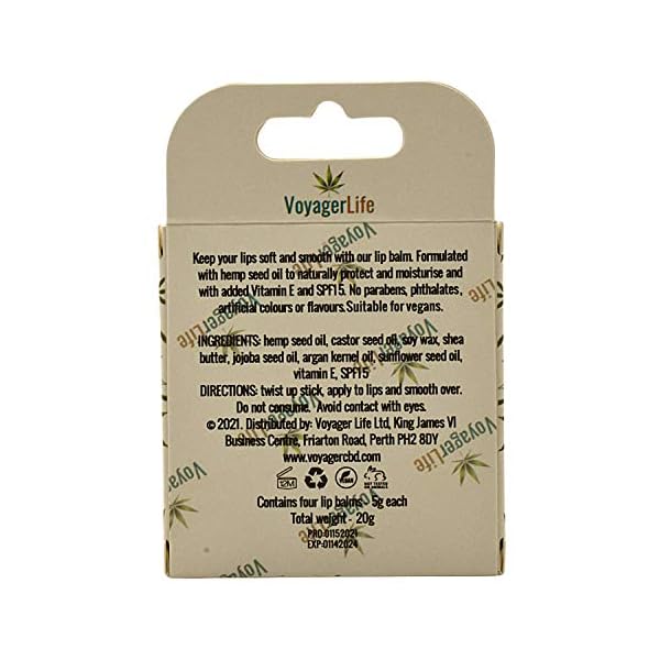 Voyager-Life-Hemp-Lip-Balm-pack-of-4-with-hemp-seed-oil-protects-and-moisturises-dry-cracked-lips-provides-rich-hydration Hemp Lip Balm (Pack of 4) | Organic Hemp Seed Oil | Moisturise Dry Lips