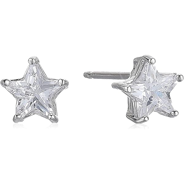 Amazon.com: Sterling Silver Belt Buckle Post CZ Earrings Micro