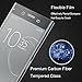 AMOVO Xperia XZ Premium Screen Protector, Sony Xperia XZ Premium Tempered Glass [Full Coverage] [3D Curved] Carbon Fiber Screen Protector for Sony Xperia XZ Premium (Silver)