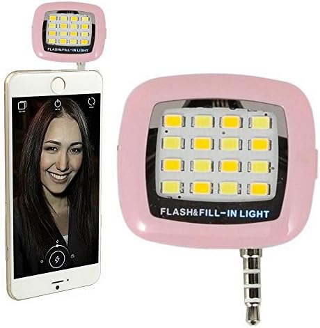 Selfie Light Universal Portable Mini 16 LED Night Phone Light Light For Best Photos Video In Dark For iPhone And Android and Camera By YEYIZU (Pink)