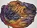 Zari Sari Pure Silk with Metallic Threads 100 g Ribbon Yarn Purple Green Multi-Recycled Sari Silk Ribbon Yarn