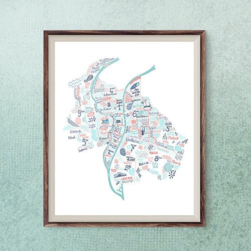 Lyon city map print