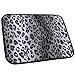BDK Carpeted 4 Piece Mat Leopard Animal Print Auto Car Vehicle Universal Fit (White/Gray)