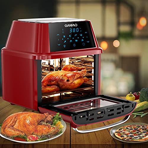 OMMO Air Fryer 17 QT, 8in1 Air Fryer Toaster Oven with LCD Digital